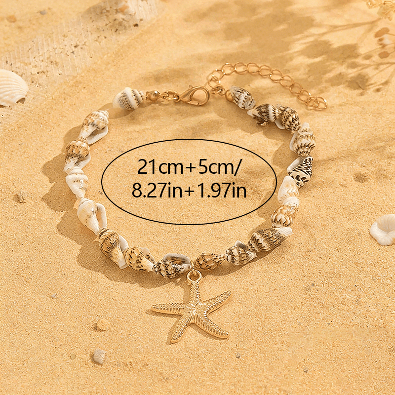 Women's Ocean Style Artificial Seashell Beaded Anklet